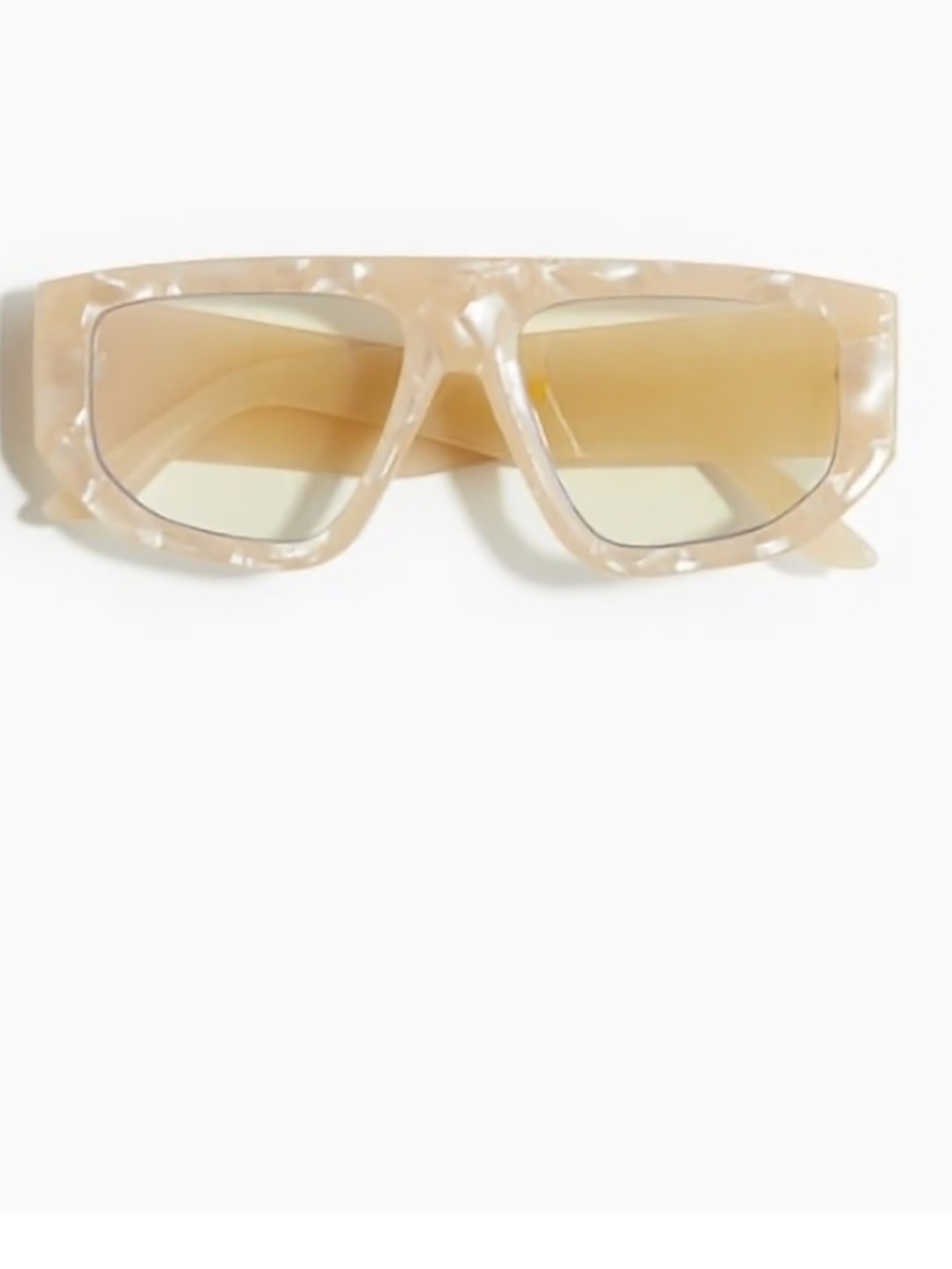 H&M Blue Light Beige Marbled Rectangular Sunglasses